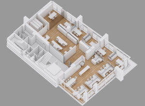 Engineers view of an office layout