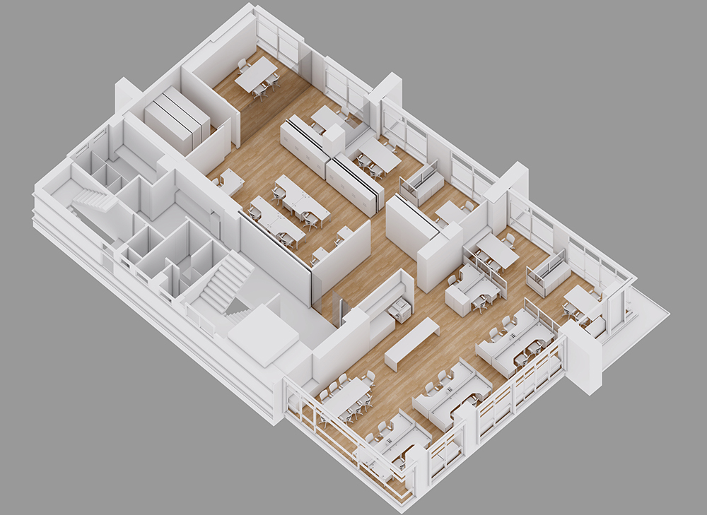 Engineers view of an office layout